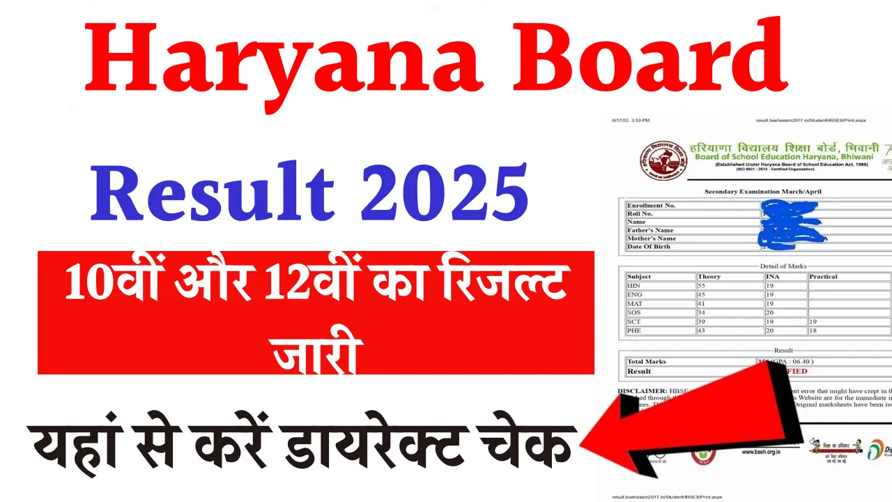 Haryana Board Result 2025 Update